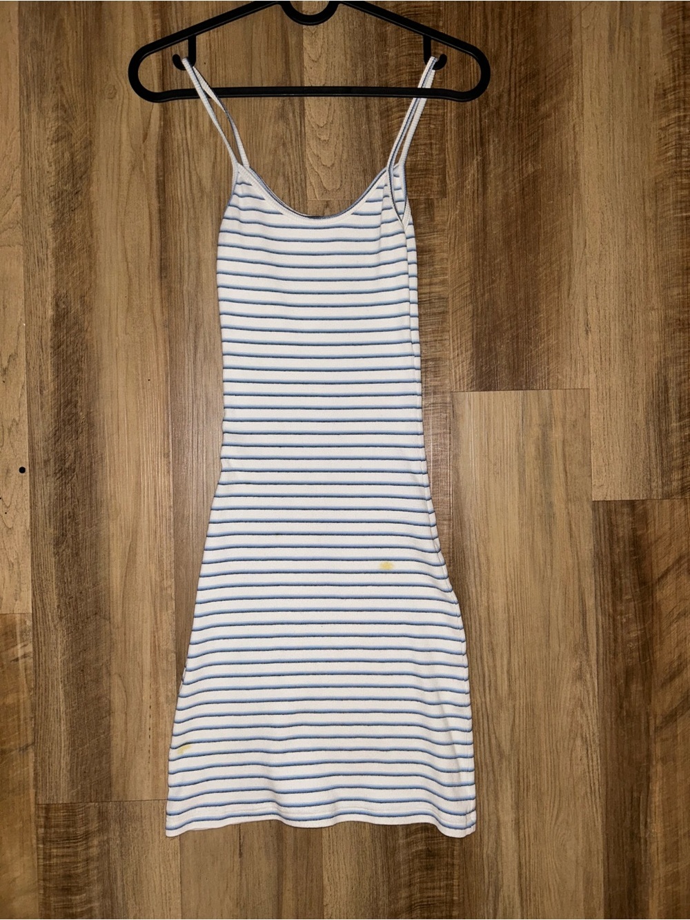 Brandy Melville White and Blue Striped Slip Dress